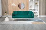 COOLMORE Couches for Living Room Mid Century Modern Velvet Love Seats Sofa with 2 Pillows, Loveseat Armrest for Bedroom, Apartment, Home Office