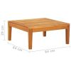 2 Piece Patio Lounge Set with Dark Gray Cushions Acacia Wood