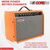 Electric Guitar Amplifier 40W Solid State Mini Bass Amp w 8' 4-Ohm Speaker EQ Controls Drive Delay ¬º' Microphone Input Aux in & Headphone Jack for St
