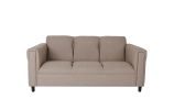 Broadway Sofa for Living Room, Modern 3-Seater Sofas Couches for Bedroom, Office, and Apartment with Solid Wood Frame (Toast, Polyester Nylon)