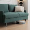 64" W Fabric Upholstered Love seat with metal Legs/High Resilience Sponge Couch for Living Room, Bedroom, Apartment ,Emerald