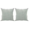 2-Seater Sofa with Throw Pillows Light Gray 55.1" Velvet