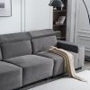 306*96*83cm Velvet, 26cm Fully Removable Armrests, Three-Seater With Side Pockets, Backrest Pull Points, Indoor Multi-Person Sofa, Dark Gray