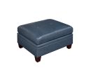 Genuine Leather Ink Blue Tufted 6pc Modular Sofa Set 2x Corner Wedge 3x Armless Chair 1x Ottoman Living Room Furniture Sofa Couch