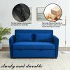Convertible Sofa Bed, 3-in-1 Versatile Velvet Double Sofa with Pullout Bed, Seat with Adjustable Backrest, Lumbar Pillows, and Living Room Side Pocket
