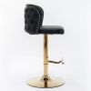 A&A Furniture,Swivel Barstools Adjusatble Seat Height, Modern PU Upholstered Bar Stools with the whole Back Tufted, for Home Pub and Kitchen Island(Bl