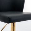 A&A Furniture,Swivel Barstools Adjusatble Seat Height, Modern PU Upholstered Bar Stools with the whole Back Tufted, for Home Pub and Kitchen Island(Bl