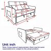 Convertible Sofa Bed, 3-in-1 Versatile Velvet Double Sofa with Pullout Bed, Seat with Adjustable Backrest, Lumbar Pillows, and Living Room Side Pocket