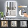 24 x 36 LED Backlit Mirror Bathroom Vanity with Lights,3 Colors LED Mirror for Bathroom, Anti-Fog,Dimmable,CRI90+,Touch Button,Water Proof,Horizontal/
