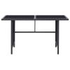 6 Piece Patio Lounge Set with Cushions Poly Rattan Black