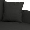 3-Seater Sofa Black 70.9" Fabric