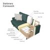 64" W Fabric Upholstered Love seat with metal Legs/High Resilience Sponge Couch for Living Room, Bedroom, Apartment ,Emerald
