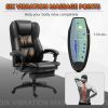 High Back Massage Office Chair with 6-Point Vibration, 5 Modes, Executive Chair, PU Leather Swivel Chair with Reclining Back, and Retractable Footrest