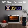 LED Display Sign: 4 Packs Large Size LED Matrix Panel Pixel DIY Graffiti Programmable LED Scrolling Sign Animations Patterns Text, Room Wall Art Decor