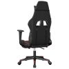 Gaming Chair with Footrest Black and Red Faux Leather