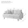 64" W Fabric Upholstered Love seat with metal Legs/High Resilience Sponge Couch for Living Room, Bedroom, Apartment ,Emerald