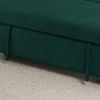 Sofa Pull Out Bed Included Two Pillows 54" Green Velvet Sofa for Small Spaces