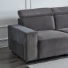 306*96*83cm Velvet, 26cm Fully Removable Armrests, Three-Seater With Side Pockets, Backrest Pull Points, Indoor Multi-Person Sofa, Dark Gray