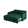 Sofa Pull Out Bed Included Two Pillows 54" Green Velvet Sofa for Small Spaces