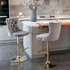 Furniture,Golden Swivel Velvet Barstools Adjusatble Seat Height from 25-33 Inch, Modern Upholstered Bar Stools with Backs Comfortable Tufted for Home