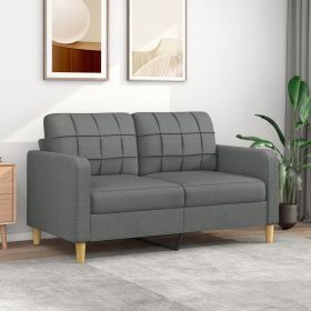 2-Seater Sofa Dark Gray 55.1" Fabric (Color: Gray)