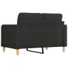 2-Seater Sofa Black 47.2" Fabric