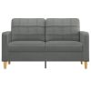 2-Seater Sofa Dark Gray 55.1" Fabric