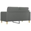 2-Seater Sofa Dark Gray 55.1" Fabric