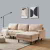 Modern fabric sofa L shape;  3 seater with ottoman-104.6"