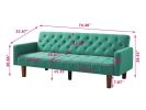 Factory Tufted Back Sofa Mid-Century Convertible Sofa Bed for Living Room
