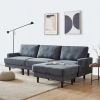 Modern fabric sofa L shape;  3 seater with ottoman-104.6"