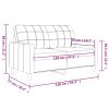 2-Seater Sofa Black 47.2" Fabric