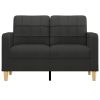 2-Seater Sofa Black 47.2" Fabric
