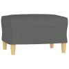 3 Piece Sofa Set with Cushions Dark Gray Fabric