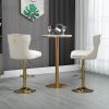 COOLMORE Bar Stools with Back and Footrest Counter Height Dining Chairs 2PC/SET