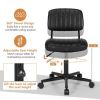 PU Leather Adjustable Office Chair  Swivel Task Chair with Backrest