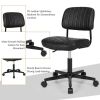 PU Leather Adjustable Office Chair  Swivel Task Chair with Backrest