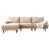 Modern fabric sofa L shape;  3 seater with ottoman-104.6"