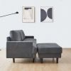 Modern fabric sofa L shape;  3 seater with ottoman-104.6"