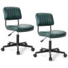 PU Leather Adjustable Office Chair  Swivel Task Chair with Backrest