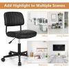 PU Leather Adjustable Office Chair  Swivel Task Chair with Backrest