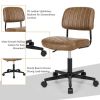 PU Leather Adjustable Office Chair  Swivel Task Chair with Backrest