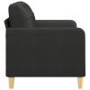 2-Seater Sofa Black 47.2" Fabric