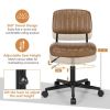 PU Leather Adjustable Office Chair  Swivel Task Chair with Backrest
