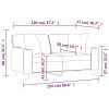 2-Seater Sofa with Throw Pillows Black 47.2" Faux Leather