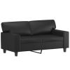 2-Seater Sofa with Throw Pillows Black 47.2" Faux Leather